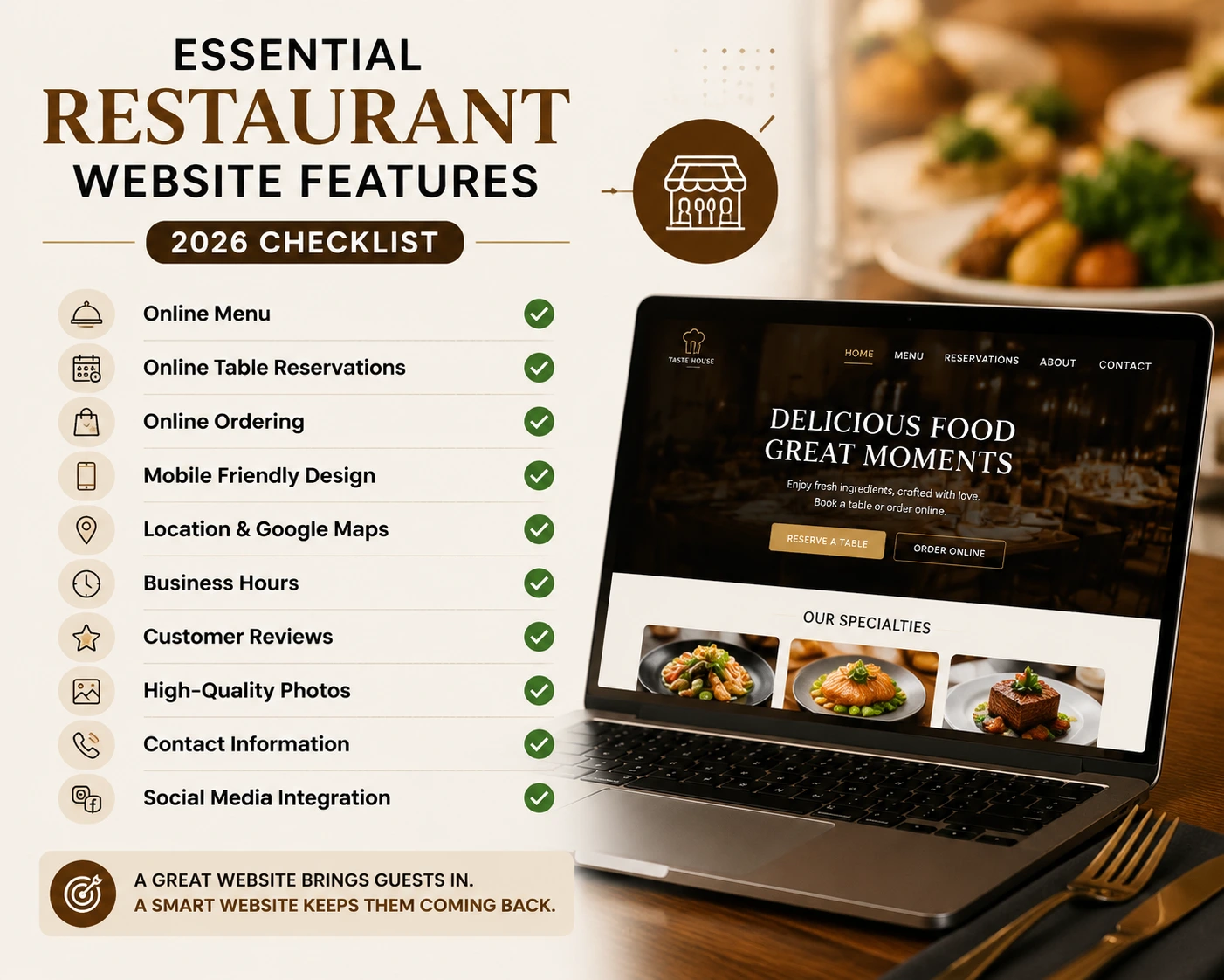essential restaurant website features checklist