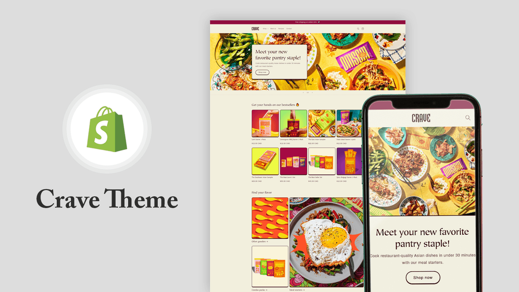 Crave free mobile-first Shopify theme homepage for small food and takeaway stores